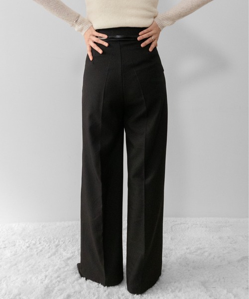 on:nue（オンニュ）の「【on:nue】[着用動画あり！] [低身長/高身長/サイズ展開有/3色展開] ダブルタックセンタープレススラックスパンツ/2026 SS COLLECTION（スラックス・レディース・ブラウン/ブラック/アイボリー・LARGE/MEDIUM/SMALL）」の12枚目の写真