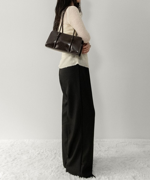 on:nue（オンニュ）の「【on:nue】[着用動画あり！] [低身長/高身長/サイズ展開有/3色展開] ダブルタックセンタープレススラックスパンツ/2026 SS COLLECTION（スラックス・レディース・ブラウン/ブラック/アイボリー・LARGE/MEDIUM/SMALL）」の8枚目の写真