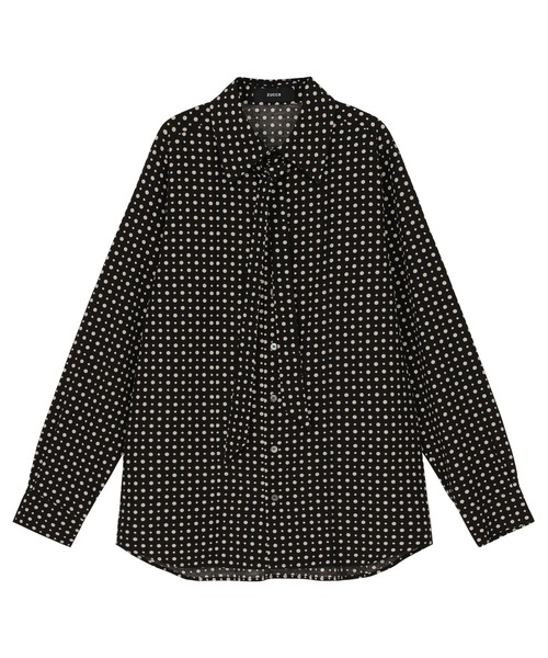 ZUCCa(ズッカ)の「DOT SQUARE PRINT / S(シャツ/ブラウス・レディース・ベージュ/ブラック・M size)」の2枚目の写真