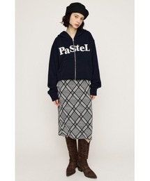 SOOR PLOOM チェックニットスカート 6Y SLY（スライ）の「【2026SS新作】JQ CHECK KNIT M/SK ジャガード