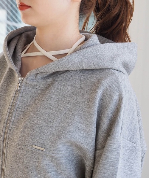 tiptop（ティップトップ）の「ダンボール袖切り替えプレート付きパーカー（パーカー・レディース・ブラック系その他/グレー・FREE）」の18枚目の写真