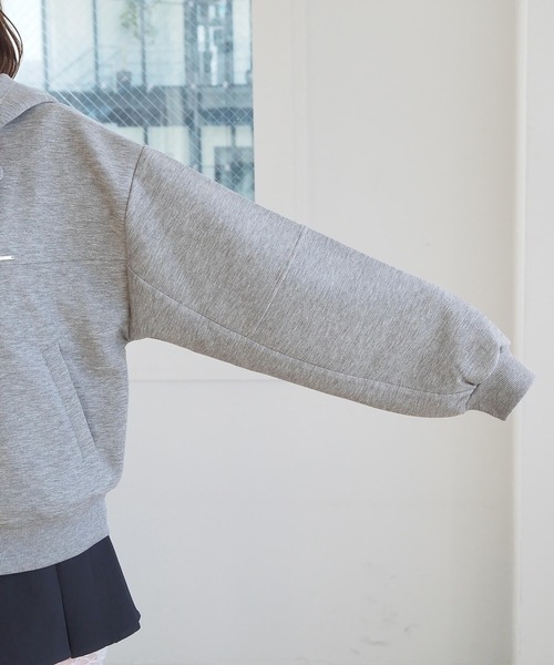 tiptop（ティップトップ）の「ダンボール袖切り替えプレート付きパーカー（パーカー・レディース・ブラック系その他/グレー・FREE）」の19枚目の写真