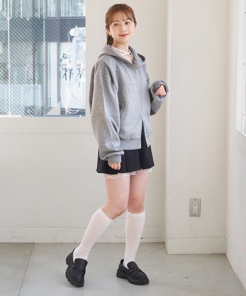 tiptop（ティップトップ）の「ダンボール袖切り替えプレート付きパーカー（パーカー・レディース・ブラック系その他/グレー・FREE）」の14枚目の写真