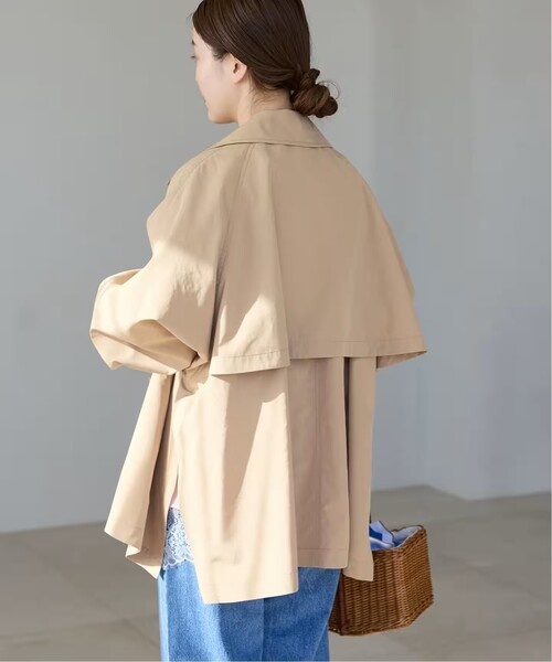 新色あり/追加4/洗濯機洗い可》ポプリンオーバーショートコート
