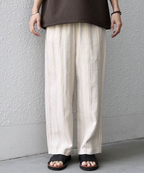 SHIPS any（シップス エニィ）の「SHIPS any: 〈洗濯機可能〉NOVELTEX リネン フリーサイズ リラックス イージー パンツ◇（その他パンツ・メンズ・ナチュラル/ブラック・ONE SIZE）」の12枚目の写真