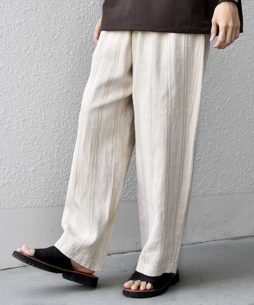 SHIPS any（シップス エニィ）の「SHIPS any: 〈洗濯機可能〉NOVELTEX リネン フリーサイズ リラックス イージー パンツ◇（その他パンツ・メンズ・ナチュラル/ブラック・ONE SIZE）」の13枚目の写真