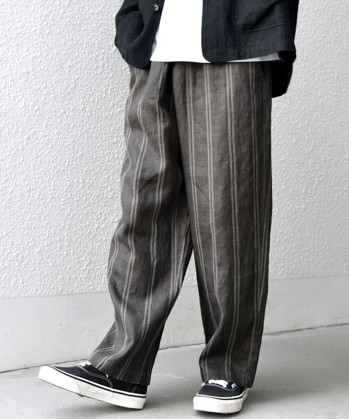 SHIPS any（シップス エニィ）の「SHIPS any: 〈洗濯機可能〉NOVELTEX リネン フリーサイズ リラックス イージー パンツ◇（その他パンツ・メンズ・ナチュラル/ブラック・ONE SIZE）」の18枚目の写真