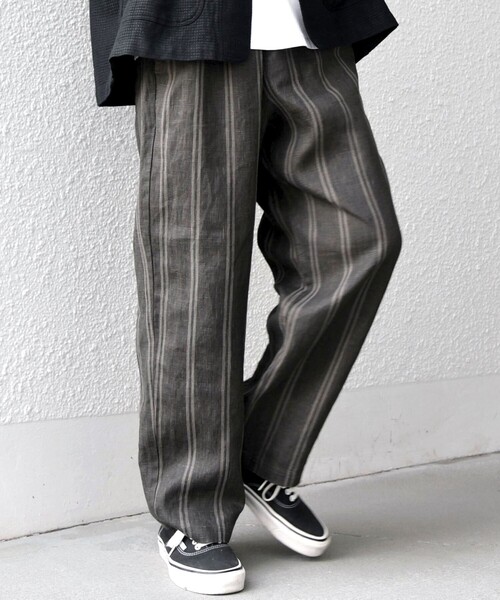 SHIPS any（シップス エニィ）の「SHIPS any: 〈洗濯機可能〉NOVELTEX リネン フリーサイズ リラックス イージー パンツ◇（その他パンツ・メンズ・ナチュラル/ブラック・ONE SIZE）」の19枚目の写真