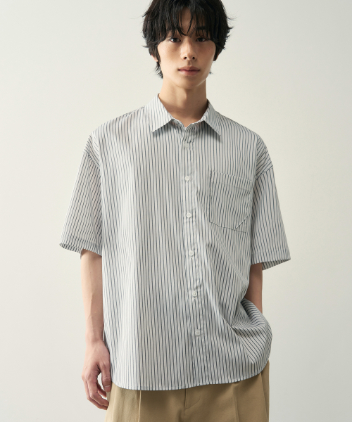 ROTEMBER（ローテンバー）の「マルチレールクロップストライプハーフシャツ[ホワイト]（シャツ/ブラウス・メンズ・その他・SMALL/MEDIUM/LARGE/X-LARGE）」の3枚目の写真