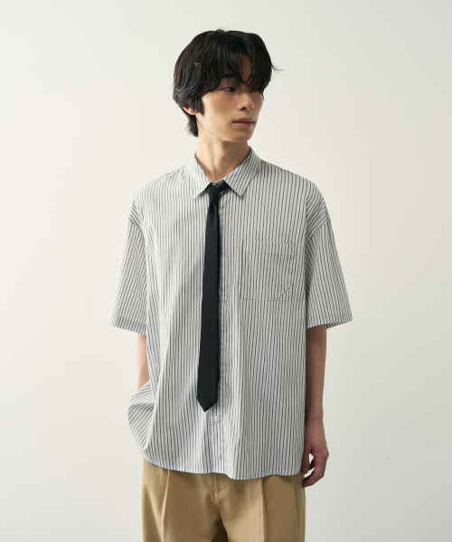 ROTEMBER（ローテンバー）の「マルチレールクロップストライプハーフシャツ[ホワイト]（シャツ/ブラウス・メンズ・その他・SMALL/MEDIUM/LARGE/X-LARGE）」の5枚目の写真