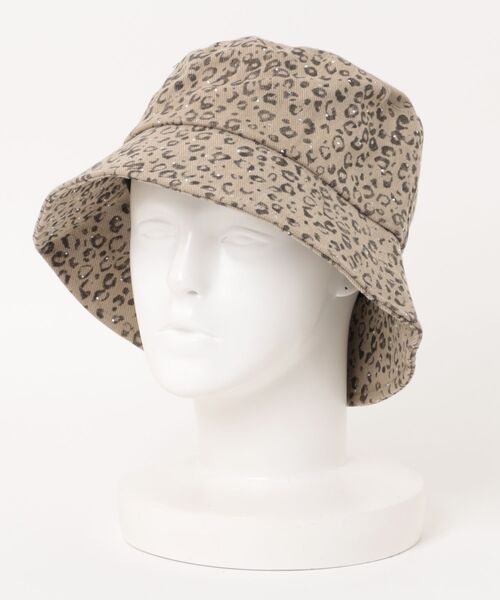 Revo.（レボ）の「レオパードパターン ビジュー ラインストーン ヒョウ柄 バケットハット（ハット・レディース・ベージュ/ブラウン/グレー/アイボリー・FREE）」の4枚目の写真