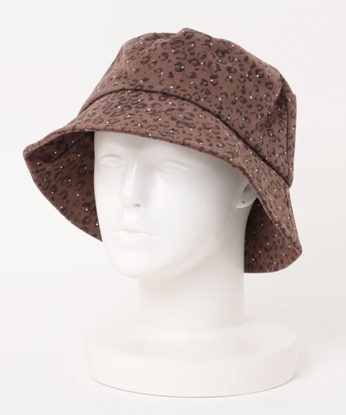 Revo.（レボ）の「レオパードパターン ビジュー ラインストーン ヒョウ柄 バケットハット（ハット・レディース・ベージュ/ブラウン/グレー/アイボリー・FREE）」の3枚目の写真