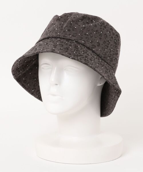 Revo.（レボ）の「レオパードパターン ビジュー ラインストーン ヒョウ柄 バケットハット（ハット・レディース・ベージュ/ブラウン/グレー/アイボリー・FREE）」の2枚目の写真