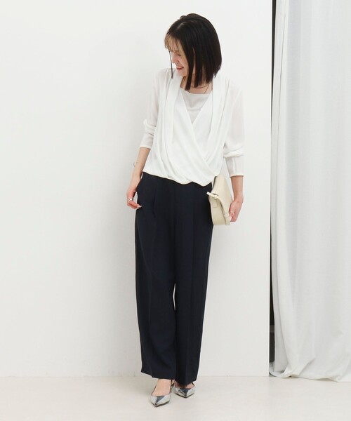 MICO COULIER（ミコクリエ）の「《セットアップ対応》【UVカット・接触冷感】ライトツイルセミワイドパンツ（その他パンツ・レディース・ネイビー/ブラウン/ベージュ・36/38）」の15枚目の写真