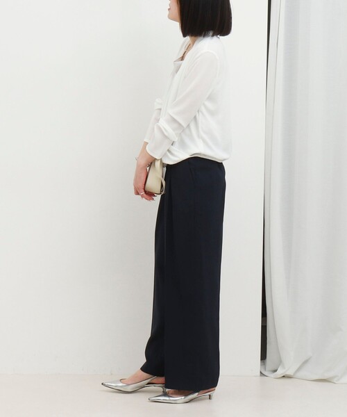 MICO COULIER（ミコクリエ）の「《セットアップ対応》【UVカット・接触冷感】ライトツイルセミワイドパンツ（その他パンツ・レディース・ネイビー/ブラウン/ベージュ・36/38）」の17枚目の写真