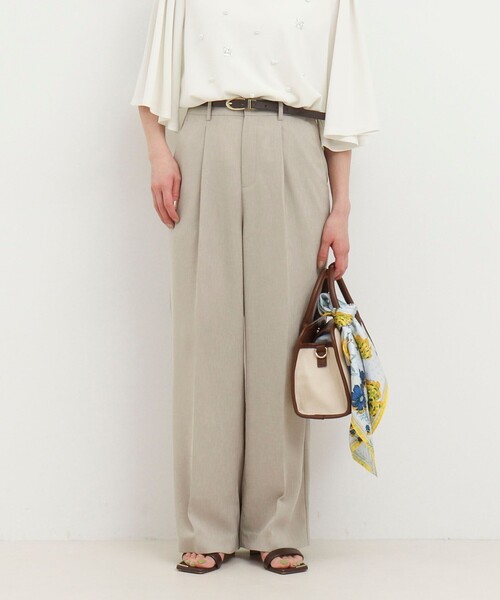 MICO COULIER（ミコクリエ）の「《セットアップ対応》【UVカット・接触冷感】ライトツイルセミワイドパンツ（その他パンツ・レディース・ネイビー/ブラウン/ベージュ・36/38）」の22枚目の写真