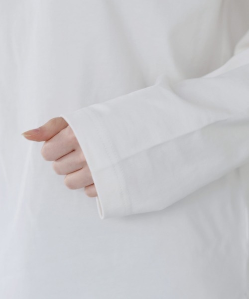 SOCCE（ソーシー）の「サイドスリットベーシックUネックコットンロングスリーブカットソー（Tシャツ/カットソー・メンズ・ホワイト/ブラック・M/S/XL/L）」の16枚目の写真