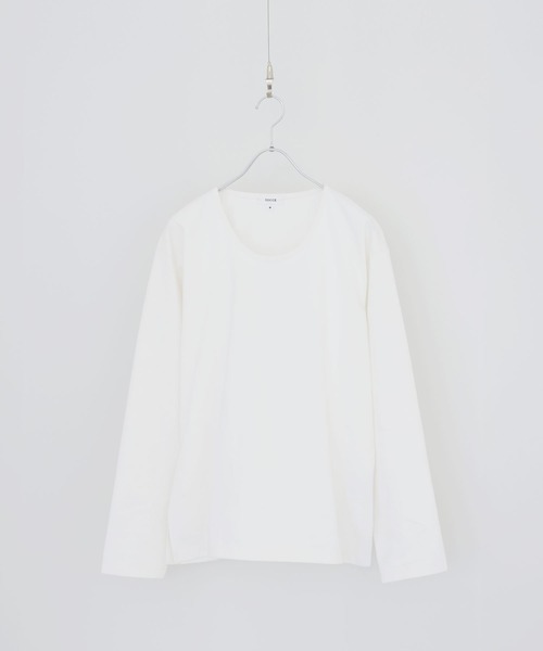 SOCCE（ソーシー）の「サイドスリットベーシックUネックコットンロングスリーブカットソー（Tシャツ/カットソー・メンズ・ホワイト/ブラック・M/S/XL/L）」の8枚目の写真