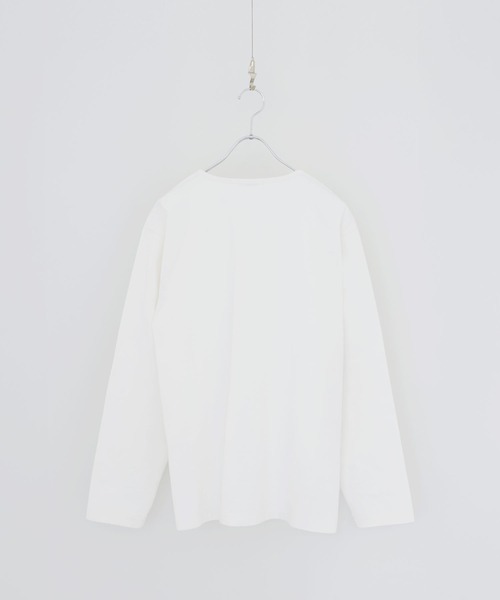 SOCCE（ソーシー）の「サイドスリットベーシックUネックコットンロングスリーブカットソー（Tシャツ/カットソー・メンズ・ホワイト/ブラック・M/S/XL/L）」の9枚目の写真