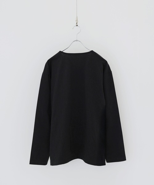 SOCCE（ソーシー）の「サイドスリットベーシックUネックコットンロングスリーブカットソー（Tシャツ/カットソー・メンズ・ホワイト/ブラック・M/S/XL/L）」の11枚目の写真