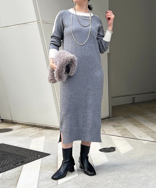 un dix cors（アンディコール）の「肩ラインワンピース（ワンピース・レディース・グリーン/ブラック/グレー・FREE）」の2枚目の写真