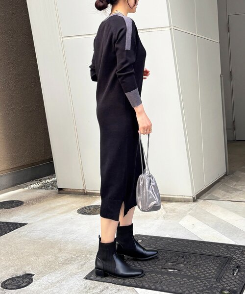 un dix cors（アンディコール）の「肩ラインワンピース（ワンピース・レディース・グリーン/ブラック/グレー・FREE）」の11枚目の写真