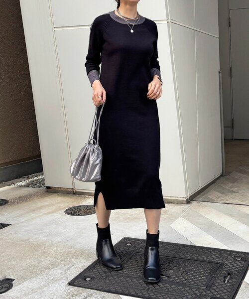 un dix cors（アンディコール）の「肩ラインワンピース（ワンピース・レディース・グリーン/ブラック/グレー・FREE）」の14枚目の写真