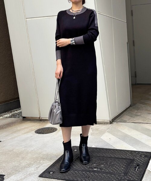 un dix cors（アンディコール）の「肩ラインワンピース（ワンピース・レディース・グリーン/ブラック/グレー・FREE）」の15枚目の写真