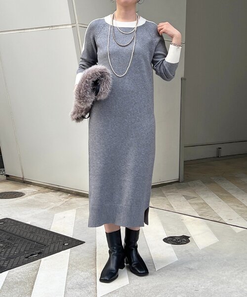 un dix cors（アンディコール）の「肩ラインワンピース（ワンピース・レディース・グリーン/ブラック/グレー・FREE）」の16枚目の写真