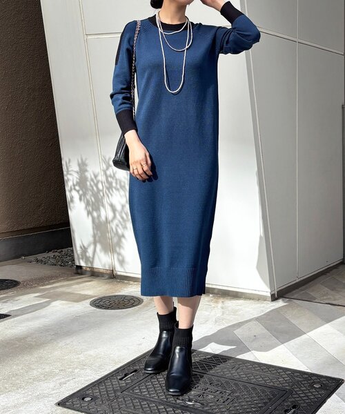 un dix cors（アンディコール）の「肩ラインワンピース（ワンピース・レディース・グリーン/ブラック/グレー・FREE）」の5枚目の写真