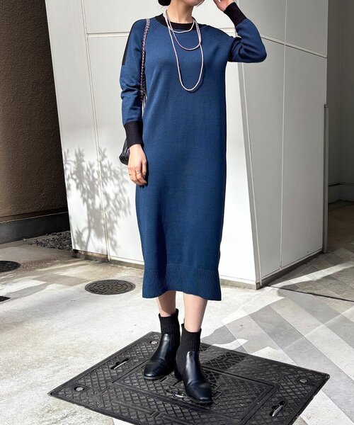 un dix cors（アンディコール）の「肩ラインワンピース（ワンピース・レディース・グリーン/ブラック/グレー・FREE）」の6枚目の写真