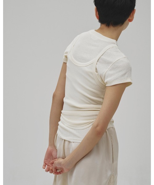 TODAYFUL(トゥデイフル)の「Soft Fraice T-shirts(Tシャツ/カットソー・レディース・スミクロ/グレー/アイボリー・FREE)」の6枚目の写真