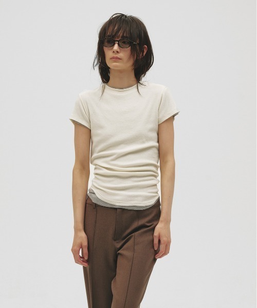 TODAYFUL(トゥデイフル)の「Soft Fraice T-shirts(Tシャツ/カットソー・レディース・スミクロ/グレー/アイボリー・FREE)」の18枚目の写真