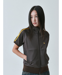 YEYE（イエイエ）の「EE Logo Track Zip-Up S/S - Brown（ナイロンジャケット）」