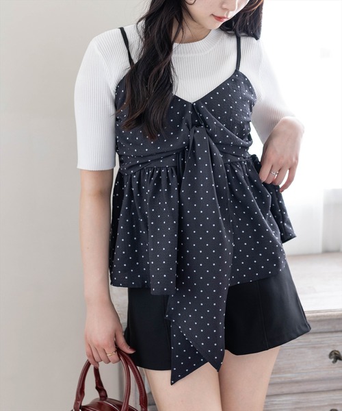 clear（クリア）の「無地柄アソートリボン風ビスチェ［大人 カジュアル ガーリー 着回し力抜群］≪新作≫（キャミソール・レディース・オフホワイト/ブラック系その他/ブラック/ホワイト系その他/イエロー・F）」の19枚目の写真