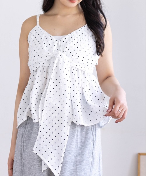 clear（クリア）の「無地柄アソートリボン風ビスチェ［大人 カジュアル ガーリー 着回し力抜群］≪新作≫（キャミソール・レディース・オフホワイト/ブラック系その他/ブラック/ホワイト系その他/イエロー・F）」の12枚目の写真