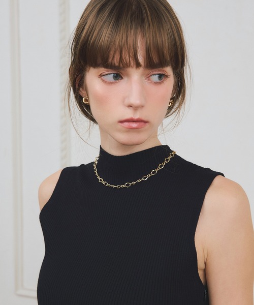 EIMY ISTOIRE（エイミーイストワール）の「【PRE ORDER】スカーフパターンニットドッキングワンピース（ワンピース・レディース・ベージュ/ブラック・38/36）」の9枚目の写真