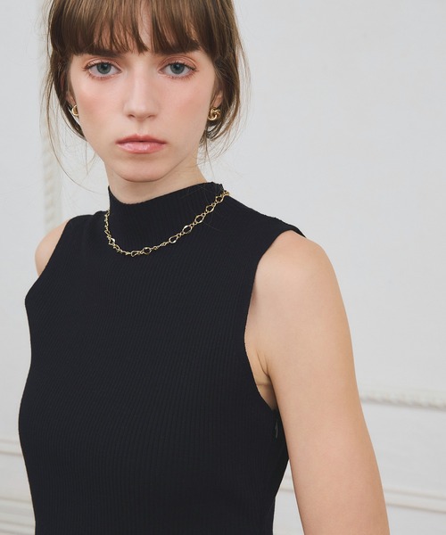 EIMY ISTOIRE（エイミーイストワール）の「【PRE ORDER】スカーフパターンニットドッキングワンピース（ワンピース・レディース・ベージュ/ブラック・38/36）」の10枚目の写真