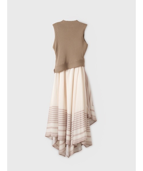 EIMY ISTOIRE（エイミーイストワール）の「【PRE ORDER】スカーフパターンニットドッキングワンピース（ワンピース・レディース・ベージュ/ブラック・38/36）」の17枚目の写真