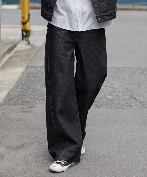 WEGO（ウィゴー）の「WEGO/【26年春夏新作】カバーフィットフラップデニムパンツ（デニムパンツ・メンズ・インディゴブルー/ブラック系2・MEDIUM/LARGE）」の16枚目の写真