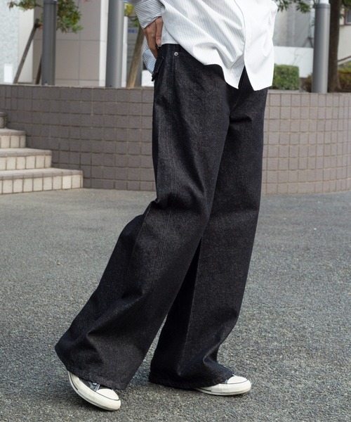 WEGO（ウィゴー）の「WEGO/【26年春夏新作】カバーフィットフラップデニムパンツ（デニムパンツ・メンズ・インディゴブルー/ブラック系2・MEDIUM/LARGE）」の9枚目の写真