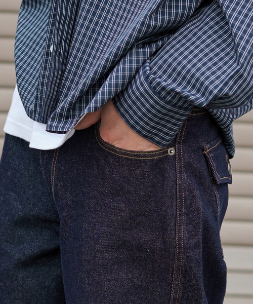 WEGO（ウィゴー）の「WEGO/【26年春夏新作】カバーフィットフラップデニムパンツ（デニムパンツ・メンズ・インディゴブルー/ブラック系2・MEDIUM/LARGE）」の5枚目の写真