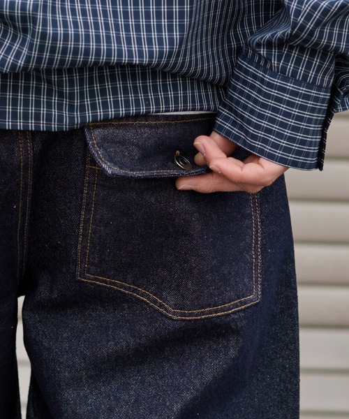 WEGO（ウィゴー）の「WEGO/【26年春夏新作】カバーフィットフラップデニムパンツ（デニムパンツ・メンズ・インディゴブルー/ブラック系2・MEDIUM/LARGE）」の6枚目の写真