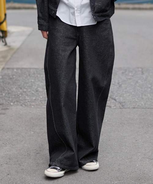 WEGO（ウィゴー）の「WEGO/【26年春夏新作】カバーフィットフラップデニムパンツ（デニムパンツ・メンズ・インディゴブルー/ブラック系2・MEDIUM/LARGE）」の17枚目の写真