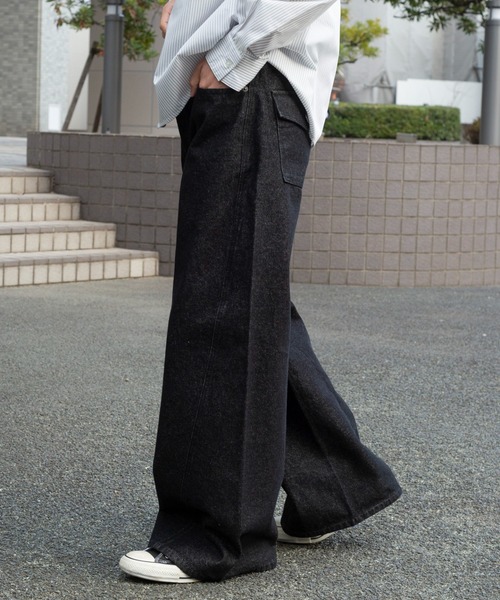 WEGO（ウィゴー）の「WEGO/【26年春夏新作】カバーフィットフラップデニムパンツ（デニムパンツ・メンズ・インディゴブルー/ブラック系2・MEDIUM/LARGE）」の12枚目の写真