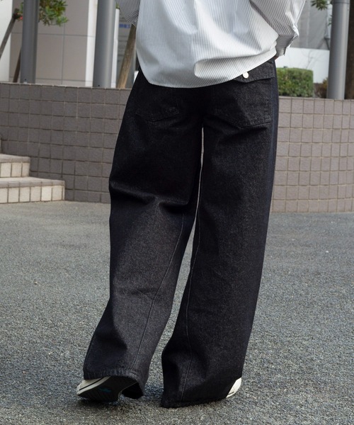 WEGO（ウィゴー）の「WEGO/【26年春夏新作】カバーフィットフラップデニムパンツ（デニムパンツ・メンズ・インディゴブルー/ブラック系2・MEDIUM/LARGE）」の13枚目の写真