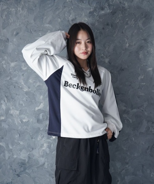 NOIZY（ノイジー）の「Pullover Game Shirt / プルオーバー ジャージ素材 ゲームシャツ（Tシャツ/カットソー・メンズ・White/Black・LARGE/MEDIUM）」の6枚目の写真