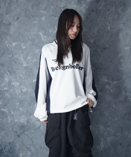 NOIZY（ノイジー）の「Pullover Game Shirt / プルオーバー ジャージ素材 ゲームシャツ（Tシャツ/カットソー・メンズ・White/Black・LARGE/MEDIUM）」の9枚目の写真