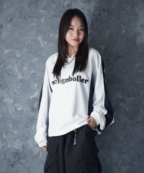 NOIZY（ノイジー）の「Pullover Game Shirt / プルオーバー ジャージ素材 ゲームシャツ（Tシャツ/カットソー・メンズ・White/Black・LARGE/MEDIUM）」の10枚目の写真