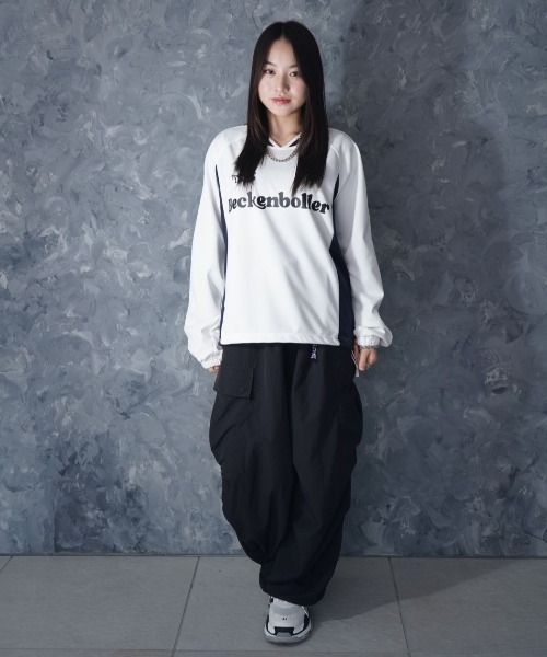 NOIZY（ノイジー）の「Pullover Game Shirt / プルオーバー ジャージ素材 ゲームシャツ（Tシャツ/カットソー・メンズ・White/Black・LARGE/MEDIUM）」の11枚目の写真